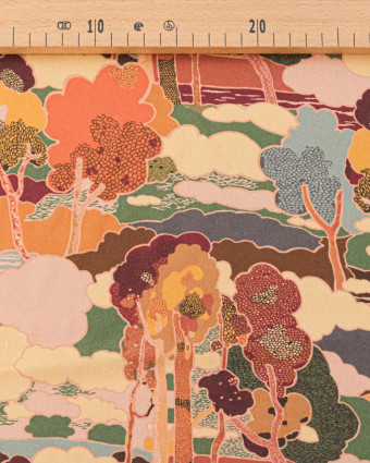 Tissu Liberty Fabrics@ Viscose Weymouth Prospect Road Marron - Mercerine