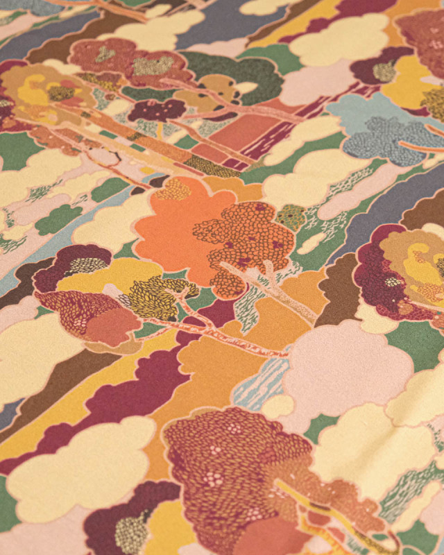 Tissu Liberty Fabrics@ Viscose Weymouth Prospect Road Marron - Mercerine