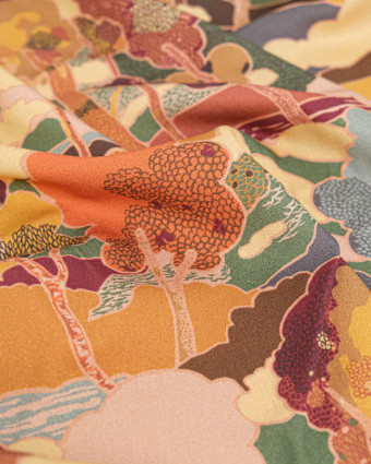 Tissu Liberty Fabrics@ Viscose Weymouth Prospect Road Marron - Mercerine