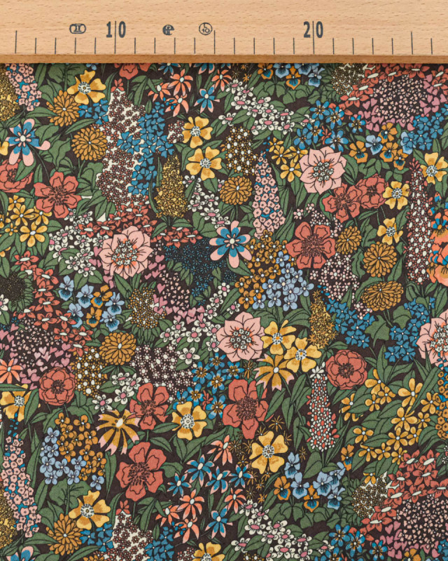 Tissu Liberty Fabrics@ Viscose Weymouth Ciara Marron - Mercerine