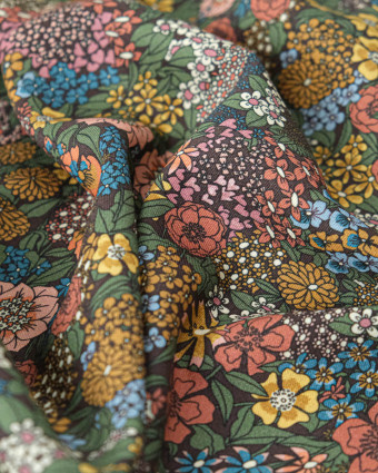 Tissu Liberty Fabrics@ Viscose Weymouth Ciara Marron - Mercerine