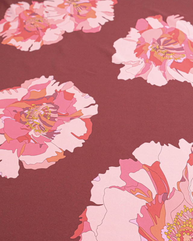 Tissu Liberty Fabrics@ Viscose Weymouth Peony Waltz Pourpre - Mercerine