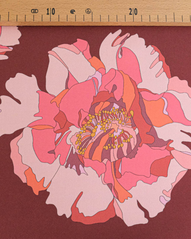 Tissu Liberty Fabrics@ Viscose Weymouth Peony Waltz Pourpre - Mercerine
