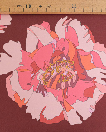 Tissu Liberty Fabrics@ Viscose Weymouth Peony Waltz Pourpre - Mercerine