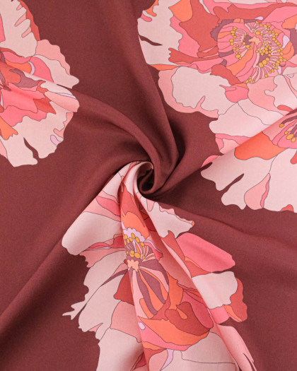 Tissu Liberty Fabrics@ Viscose Weymouth Peony Waltz Pourpre