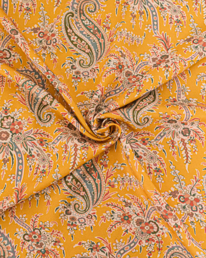 Tissu Liberty Fabrics@ Viscose Weymouth Paisley Tree Ocre
