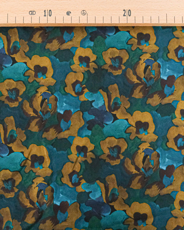 Tissu Liberty Fabrics@ Viscose Weymouth Jemma Bleu Vert - Mercerine