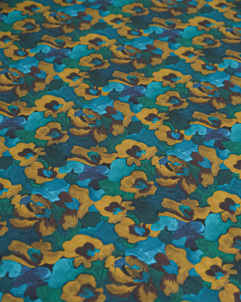 Tissu Liberty Fabrics@ Viscose Weymouth Jemma Bleu Vert - Mercerine