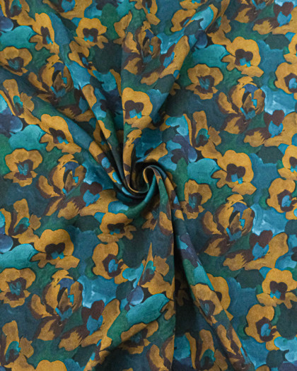 Tissu Liberty Fabrics@ Viscose Weymouth Jemma Bleu Vert
