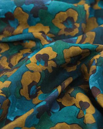 Tissu Liberty Fabrics@ Viscose Weymouth Jemma Bleu Vert - Mercerine