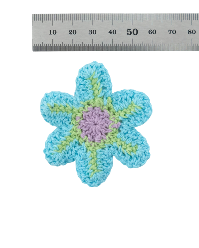 Fleur patch en crochet - 3 Coloris - Mercerine