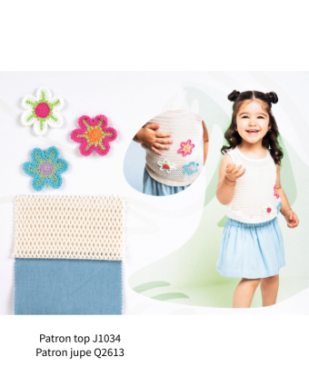 Fleur patch en crochet - 3 Coloris - Mercerine