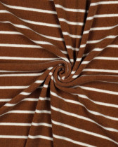 Tissu Jersey Mini Eponge Caramel à Rayures