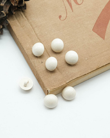 Bouton Bombé Scintillant Beige à Pied
