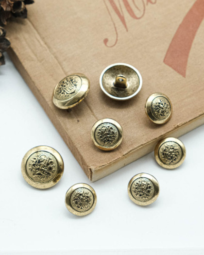 Bouton Ecusson Zamak Doré