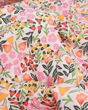 Tissu Matelassé Double Face Rose et Fuchsia Motif Fleuri - Mercerine