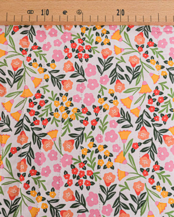 Tissu Matelassé Double Face Rose et Fuchsia Motif Fleuri - Mercerine
