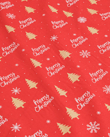 Coton de Noël Merry Christmas Rouge