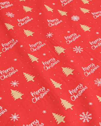 Coton de Noël Merry Christmas Rouge