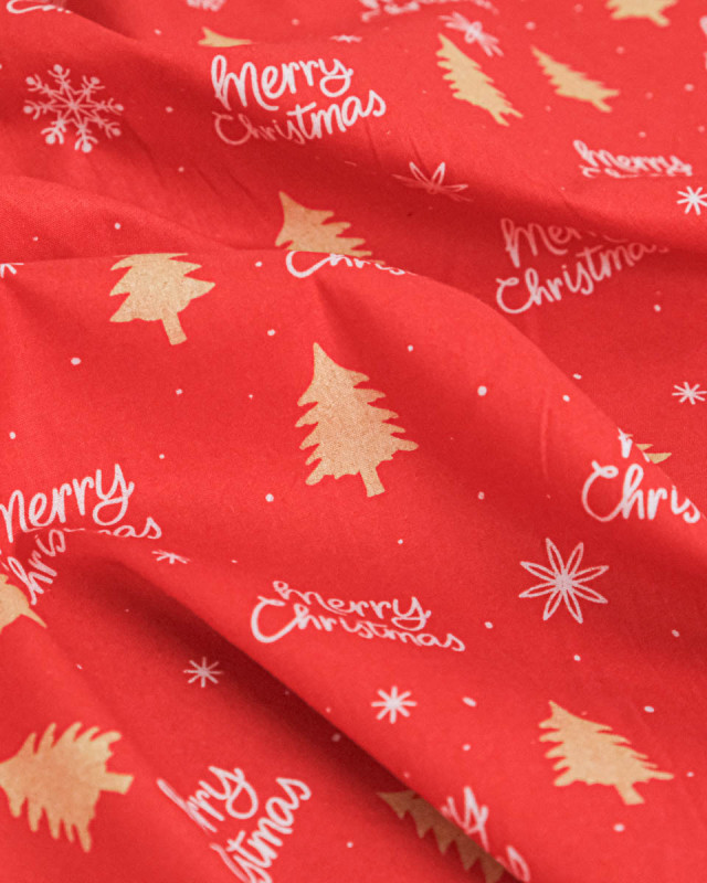 Coton de Noël Merry Christmas Rouge - Mercerine
