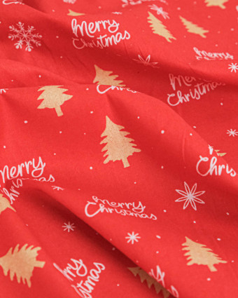 Coton de Noël Merry Christmas Rouge - Mercerine