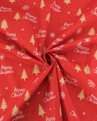 Coton de Noël Merry Christmas Rouge - Mercerine