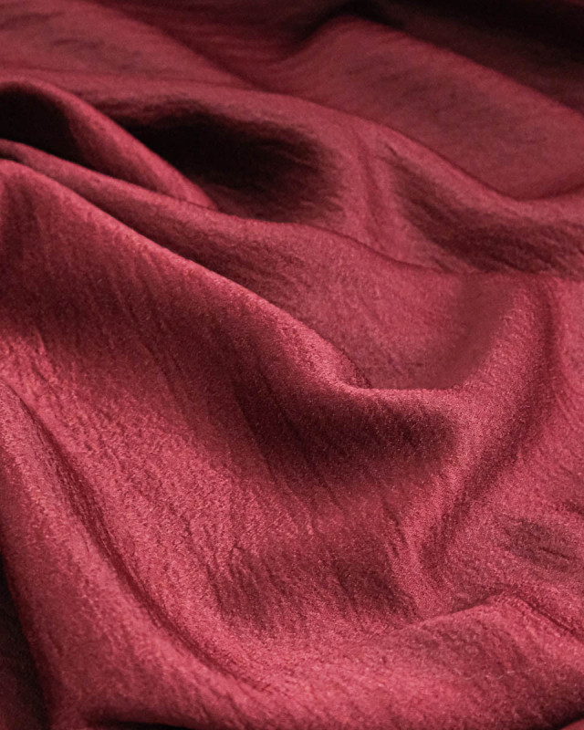 Tissu Crêpe Satiné Uni Prune - Mercerine