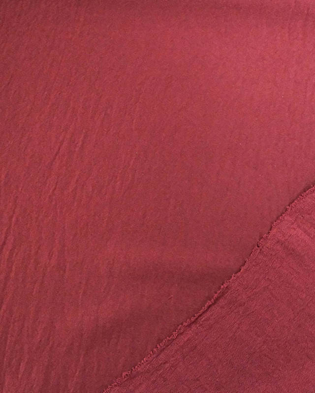 Tissu Crêpe Satiné Uni Prune - Mercerine