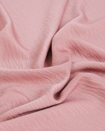 Tissu Crêpe Satiné Uni Rose