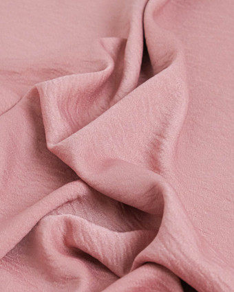 Tissu Crêpe Satiné Uni Rose - Mercerine