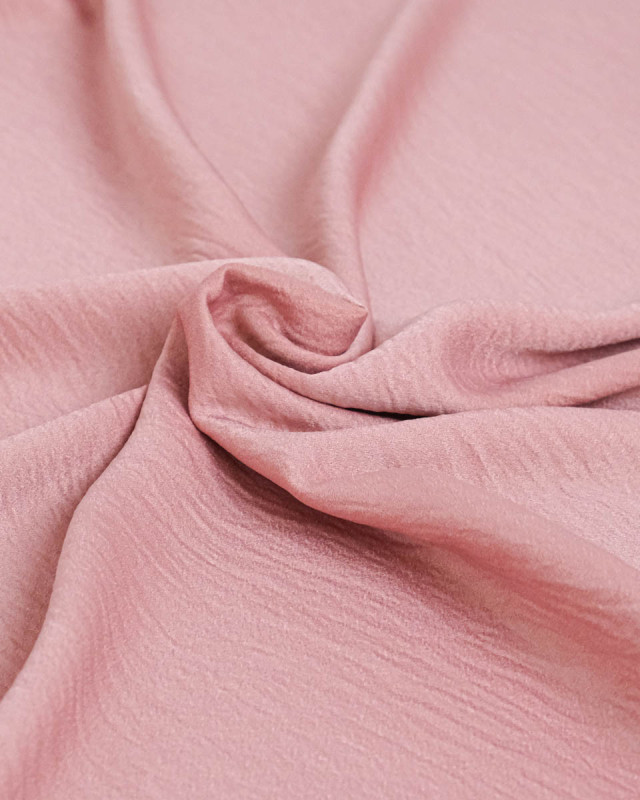 Tissu Crêpe Satiné Uni Rose - Mercerine