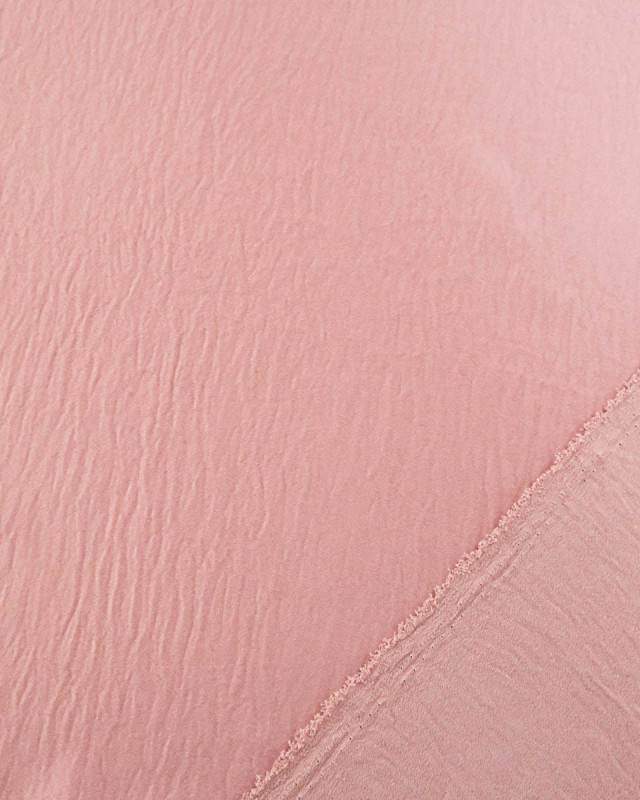 Tissu Crêpe Satiné Uni Rose - Mercerine