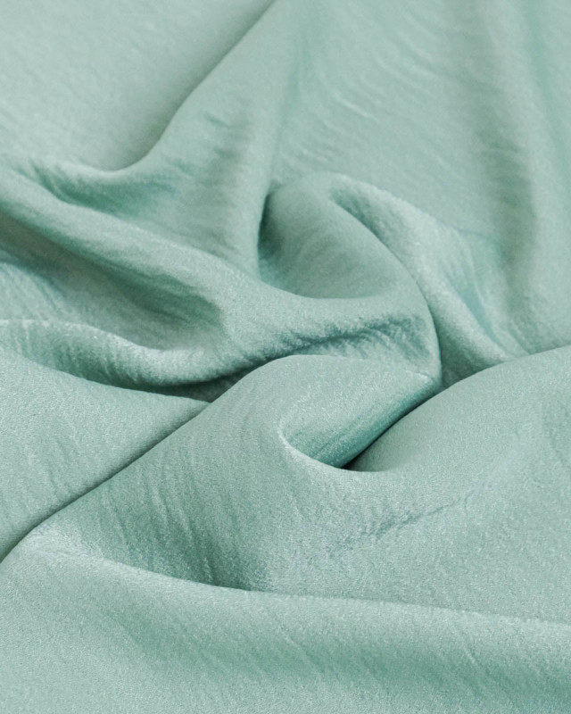 Tissu Crêpe Satiné Uni Vert Clair - Mercerine