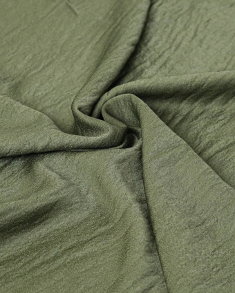 Tissu Crêpe Satiné Uni Kaki - Mercerine