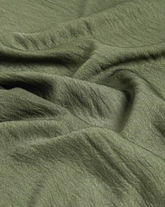 Tissu Crêpe Satiné Uni Kaki - Mercerine