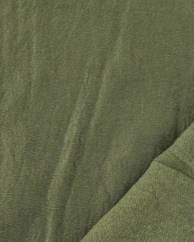 Tissu Crêpe Satiné Uni Kaki - Mercerine