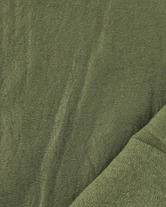 Tissu Crêpe Satiné Uni Kaki - Mercerine