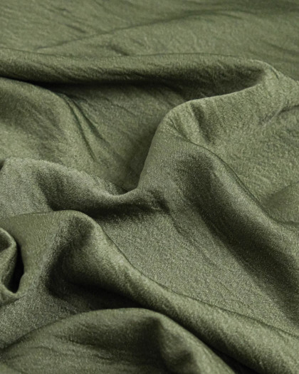 Tissu Crêpe Satiné Uni Vert Clair