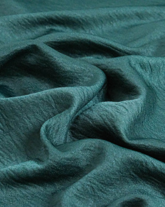 Tissu Crêpe Satiné Uni Vert Forêt