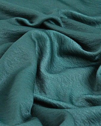 Tissu Crêpe Satiné Uni Vert Forêt - Mercerine