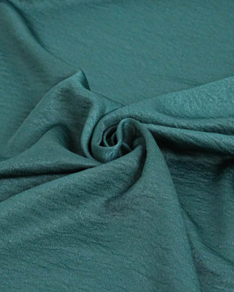 Tissu Crêpe Satiné Uni Vert Forêt - Mercerine