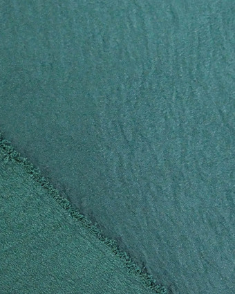Tissu Crêpe Satiné Uni Vert Forêt - Mercerine