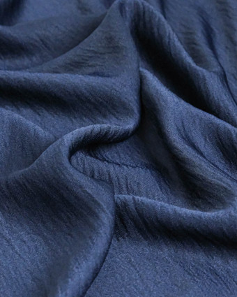 Tissu Crêpe Satiné Uni Bleu Navy