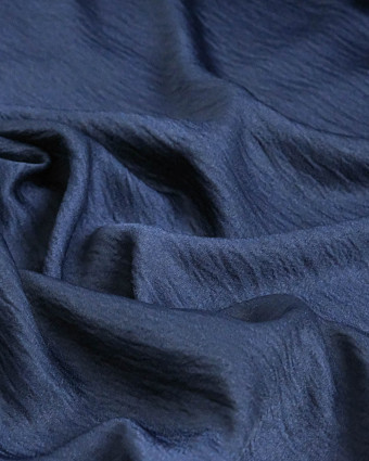 Tissu Crêpe Satiné Uni Bleu Navy - Mercerine