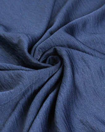 Tissu Crêpe Satiné Uni Bleu Navy - Mercerine