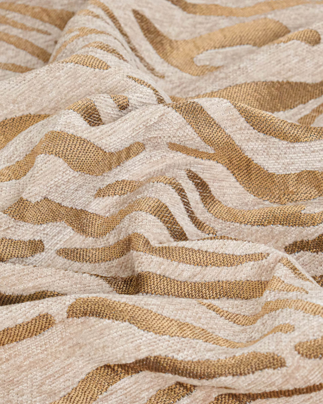Tissu Jacquard Zèbre Ocre - Mercerine