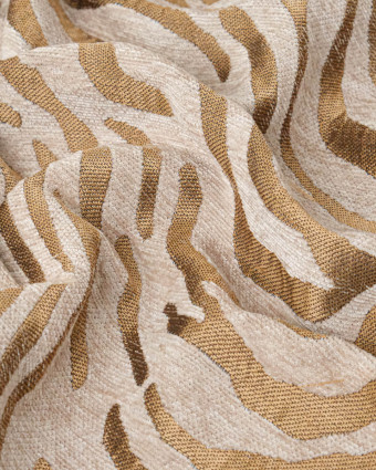 Tissu Jacquard Zèbre Ocre