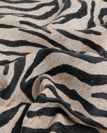 Tissu Jacquard Zèbre Noir - Mercerine