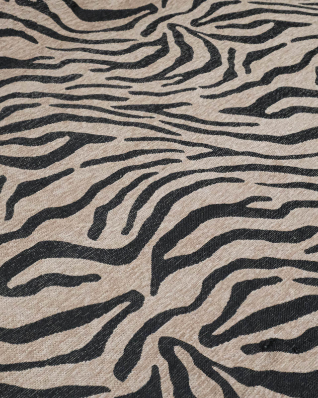 Tissu Jacquard Zèbre Noir - Mercerine