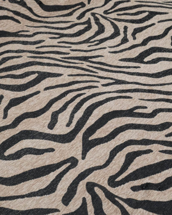 Tissu Jacquard Zèbre Noir - Mercerine